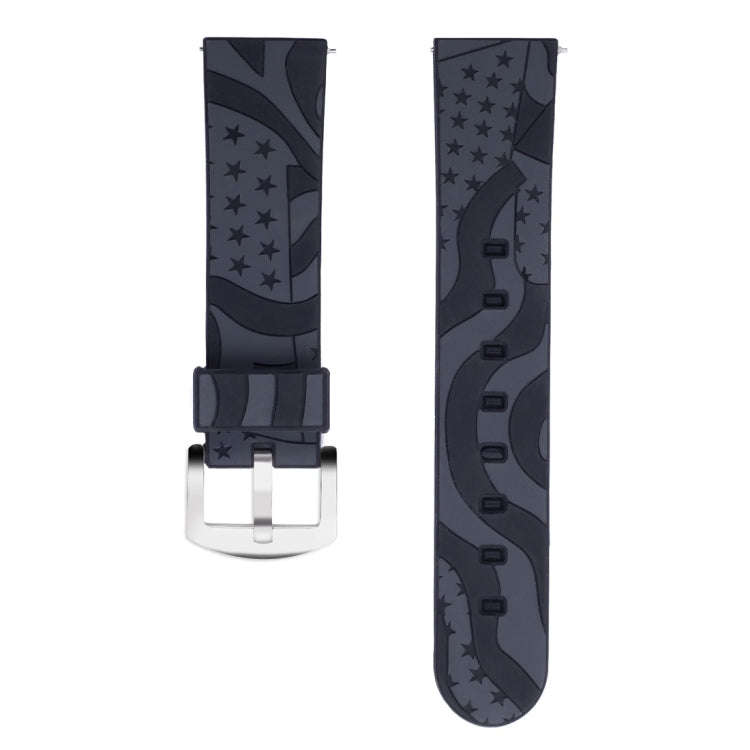 National Flag Pattern Silicone Watch Band for Samsung Gear S3  22mm(Black)