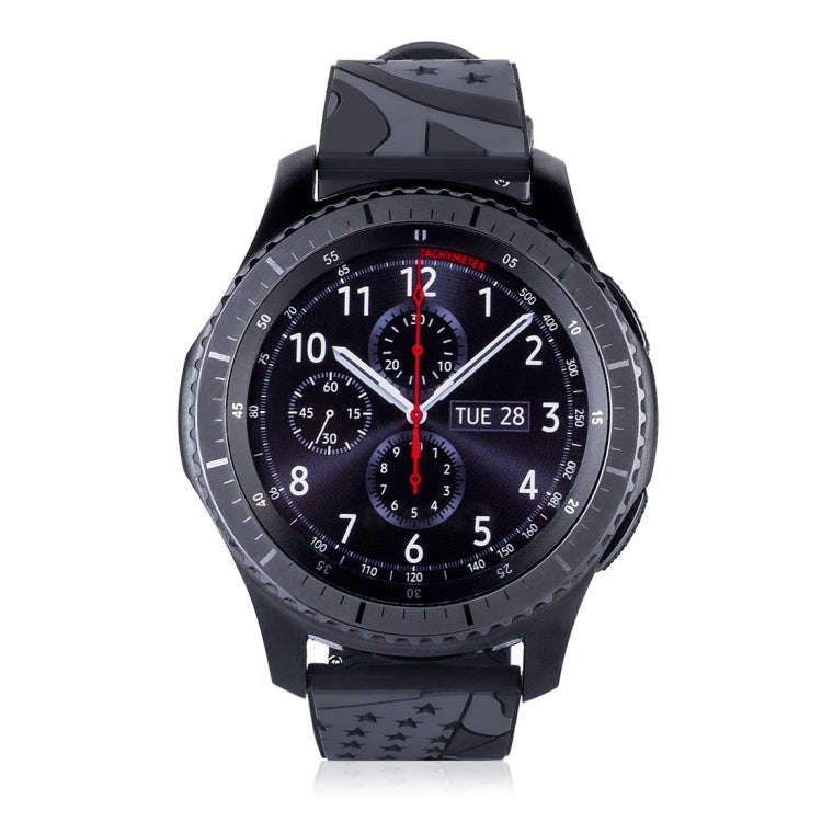 National Flag Pattern Silicone Watch Band for Samsung Gear S3  22mm(Black)