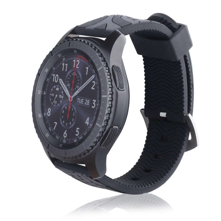 National Flag Pattern Silicone Watch Band for Samsung Gear S3  22mm(Black)
