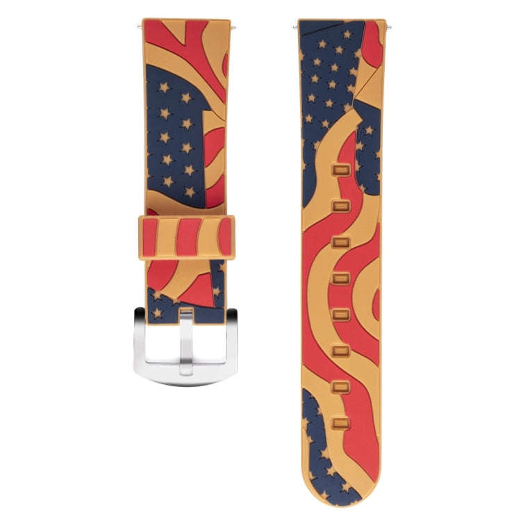 National Flag Pattern Silicone Watch Band for Samsung Gear S3  22mm(Yellow)