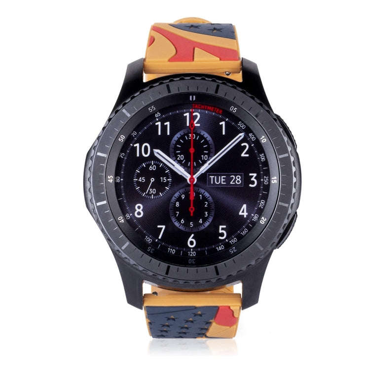 National Flag Pattern Silicone Watch Band for Samsung Gear S3  22mm(Yellow)