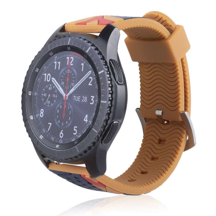 National Flag Pattern Silicone Watch Band for Samsung Gear S3  22mm(Yellow)