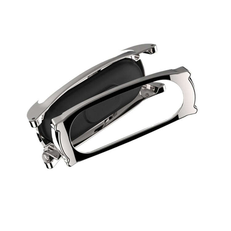 Mijobs Screwless Magnetic Case Top-grain Leather Watch Band for Xiaomi Mi Band 3 & 4 & 5 & 6, Hos...