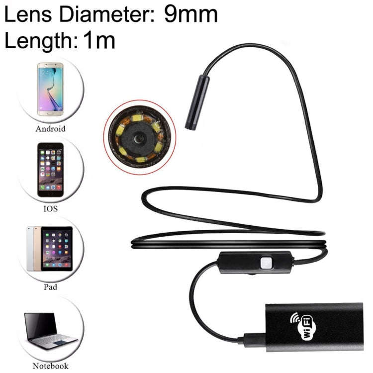 1.0MP HD Camera 30m Wireless Distance Metal WiFi Box Waterproof IPX67 Endoscope Snake Tube Inspec...