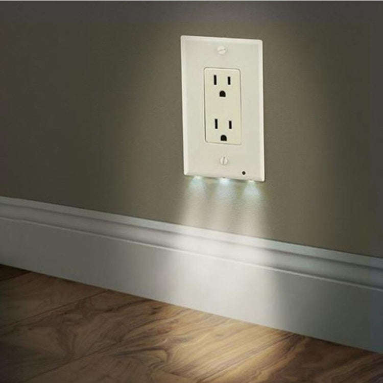 0.5W 110V Night Angel Square Plug Socket Sensor Night Light, White Light Mini Human Body Motion I...