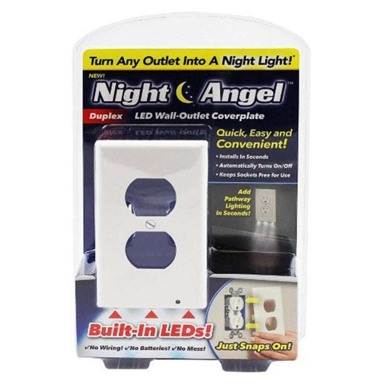 0.5W 110V Night Angel Square Plug Socket Sensor Night Light, White Light Mini Human Body Motion I...