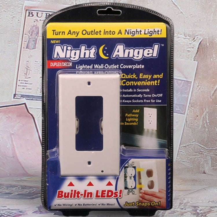 0.5W 110V Night Angel Square Plug Socket Sensor Night Light, White Light Mini Human Body Motion I...