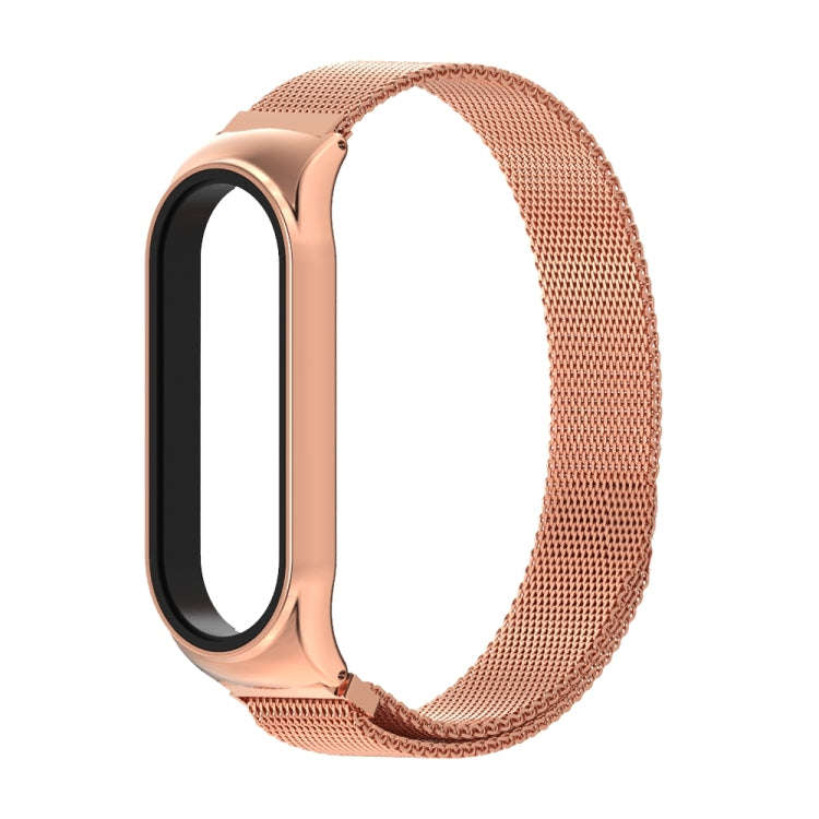 Mijobs Milan CS Metal Magnetic Watch Band for Xiaomi Mi Band 3 & 4 & 5 & 6, Host not Include(Rose...