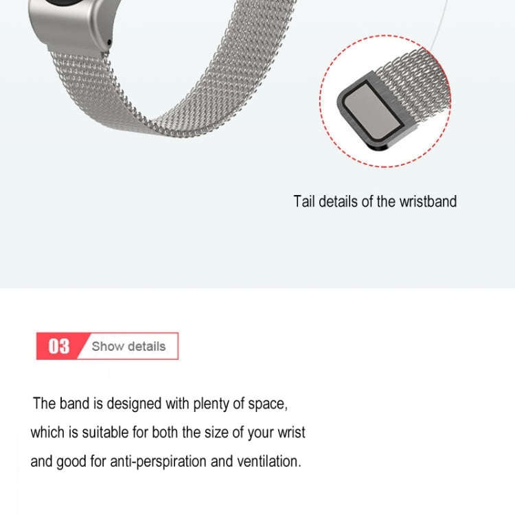 Mijobs Milan CS Metal Magnetic Watch Band for Xiaomi Mi Band 3 & 4 & 5 & 6, Host not Include(Rose...