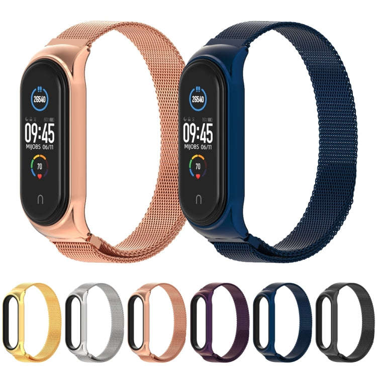 Mijobs Milan CS Metal Magnetic Watch Band for Xiaomi Mi Band 3 & 4 & 5 & 6, Host not Include(Black)
