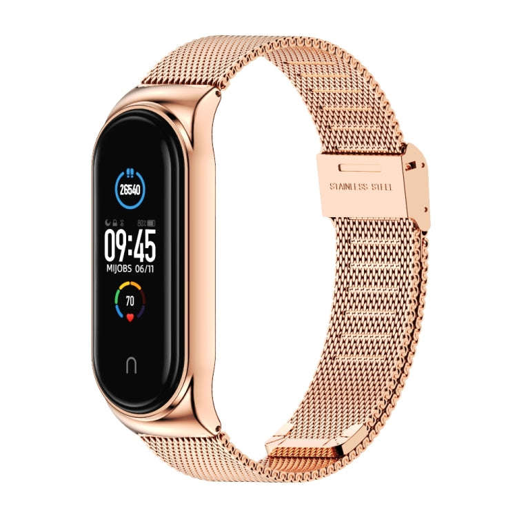 Mijobs Milan CS Screwless Buckle Metal Watch Band Case for Xiaomi Mi Band 3 & 4 & 5 & 6, Host not...