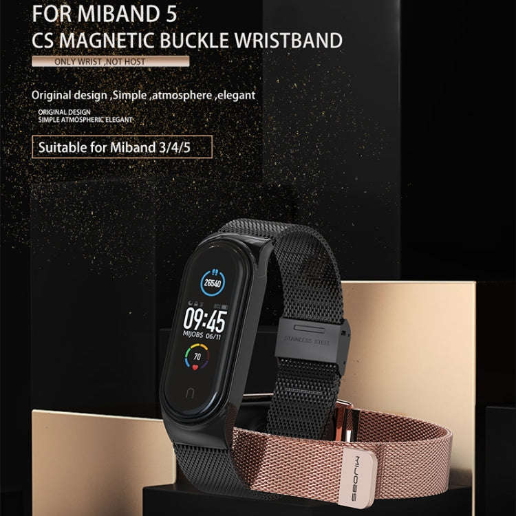 Mijobs Milan CS Screwless Buckle Metal Watch Band Case for Xiaomi Mi Band 3 & 4 & 5 & 6, Host not...