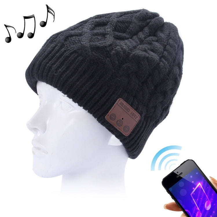 Wavy Textured Knitted Bluetooth Headset Warm Winter Beanie Hat with Mic for Boy & Girl & Adults(B...