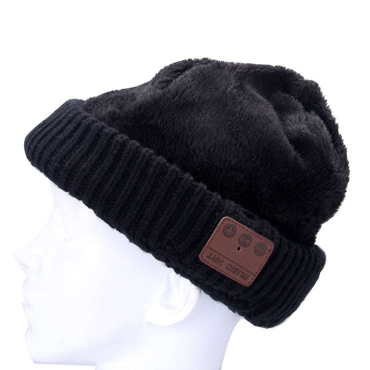 Wavy Textured Knitted Bluetooth Headset Warm Winter Beanie Hat with Mic for Boy & Girl & Adults(B...
