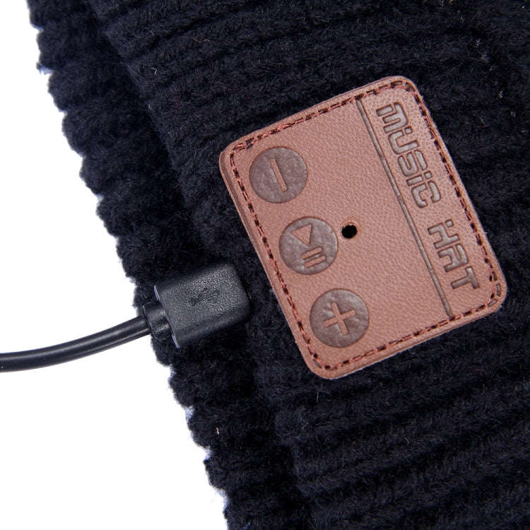 Wavy Textured Knitted Bluetooth Headset Warm Winter Beanie Hat with Mic for Boy & Girl & Adults(B...