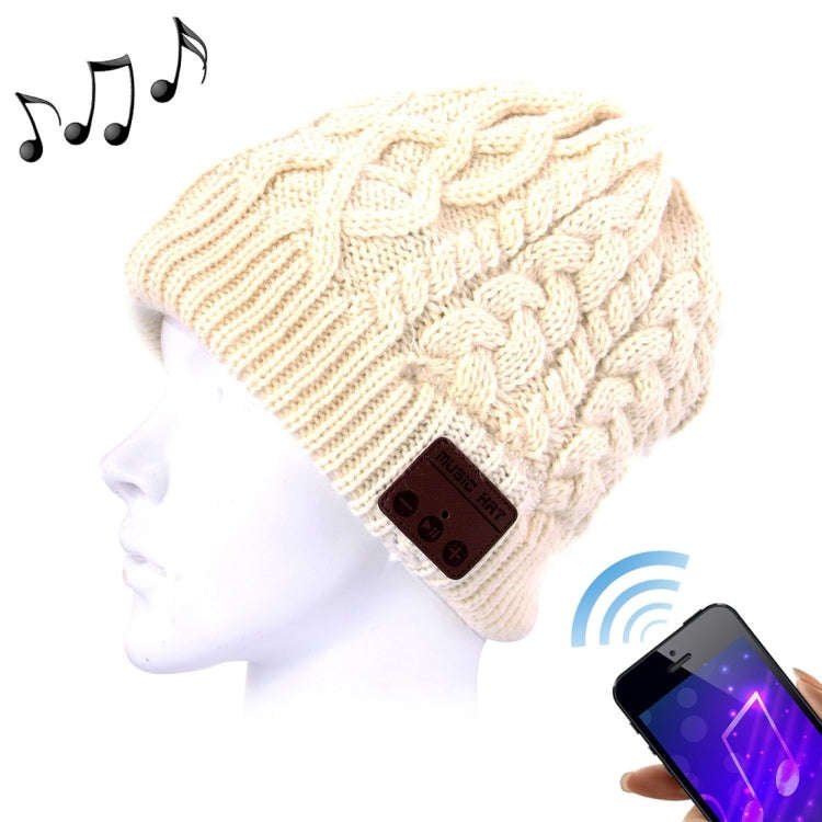 Wavy Textured Knitted Bluetooth Headset Warm Winter Beanie Hat with Mic for Boy & Girl & Adults(W...