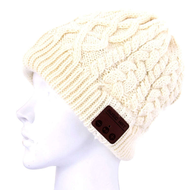 Wavy Textured Knitted Bluetooth Headset Warm Winter Beanie Hat with Mic for Boy & Girl & Adults(W...