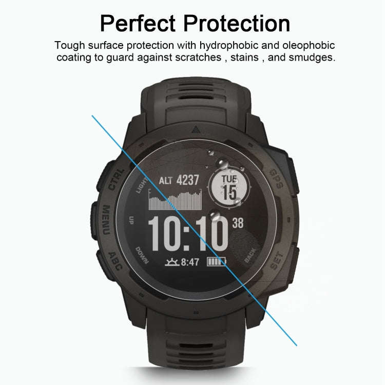 2 PCS ENKAY Hat-Prince 0.2mm 9H 2.15D Curved Edge Tempered Glass Film for Garmin Instinct Intelli...