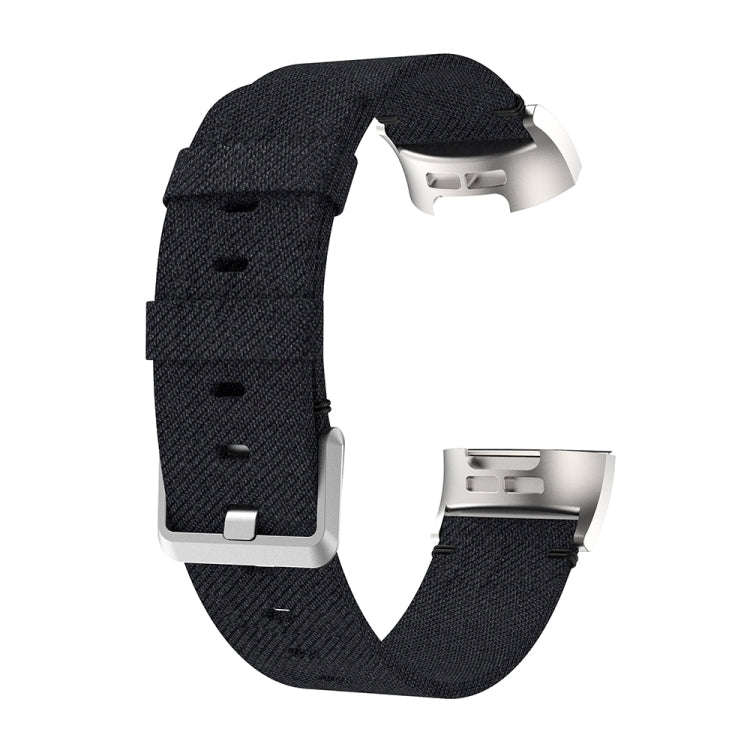 Woven Vanvas Nylon Watch Band for Fitbit Charge 3(Black)