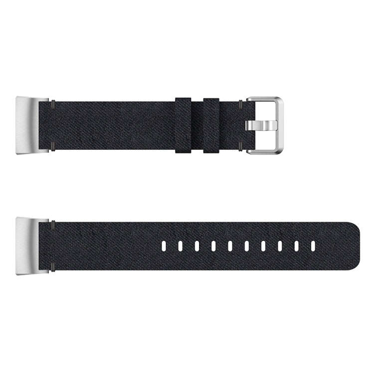 Woven Vanvas Nylon Watch Band for Fitbit Charge 3(Black)