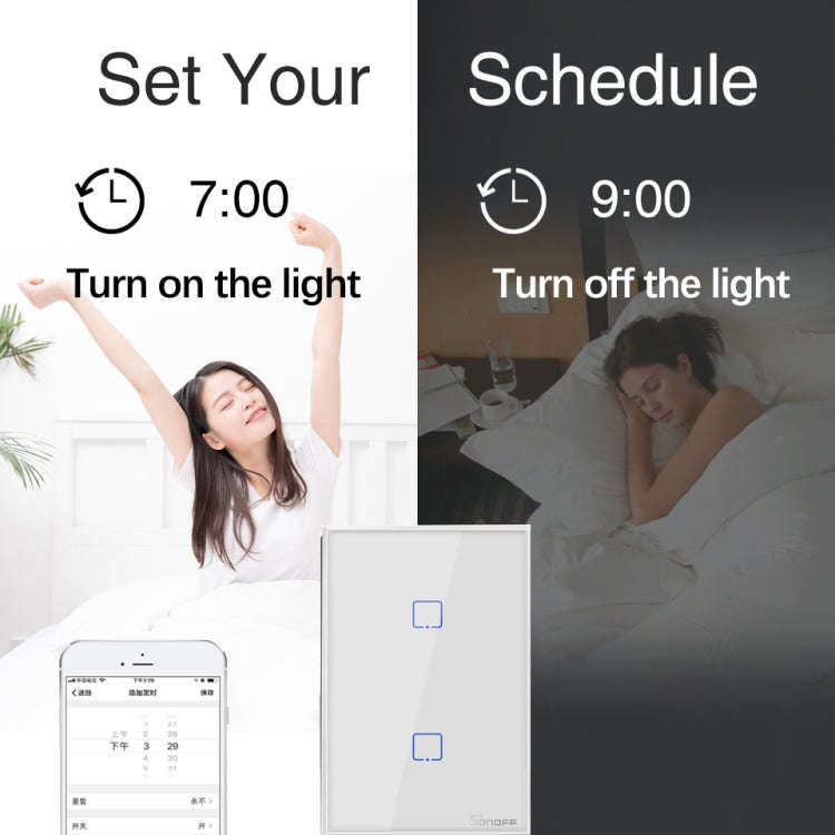 Sonoff T2 Touch 120mm Tempered Glass Panel Wall Switch Smart Home Light Touch Switch, Compatible ...