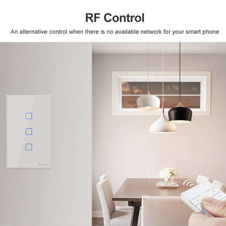 Sonoff T2 Touch 120mm Tempered Glass Panel Wall Switch Smart Home Light Touch Switch, Compatible ...