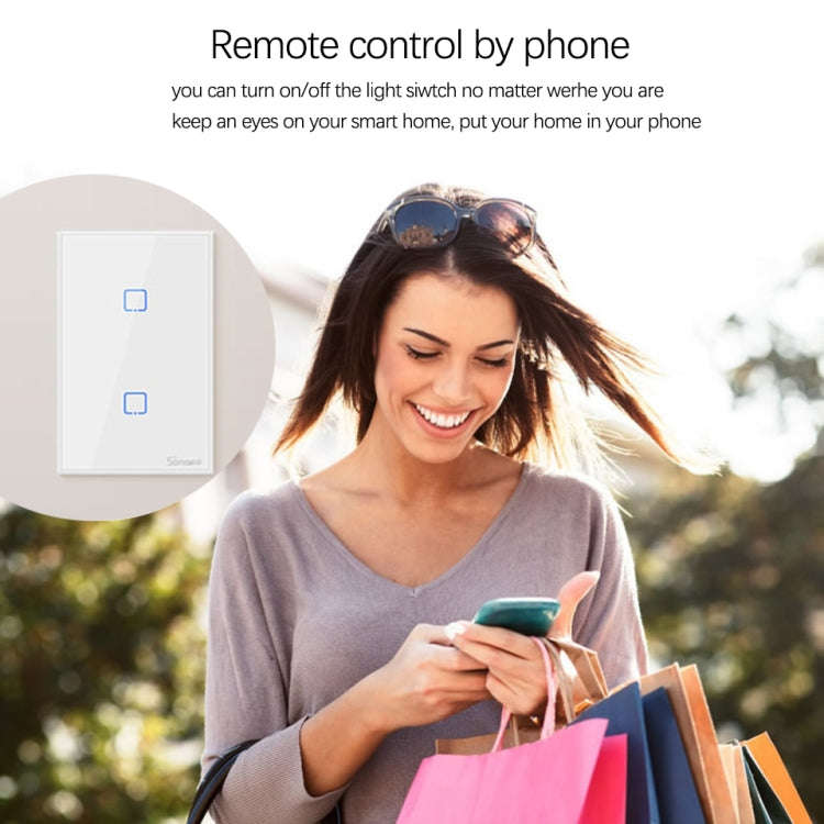 Sonoff T2 Touch 120mm Tempered Glass Panel Wall Switch Smart Home Light Touch Switch, Compatible ...