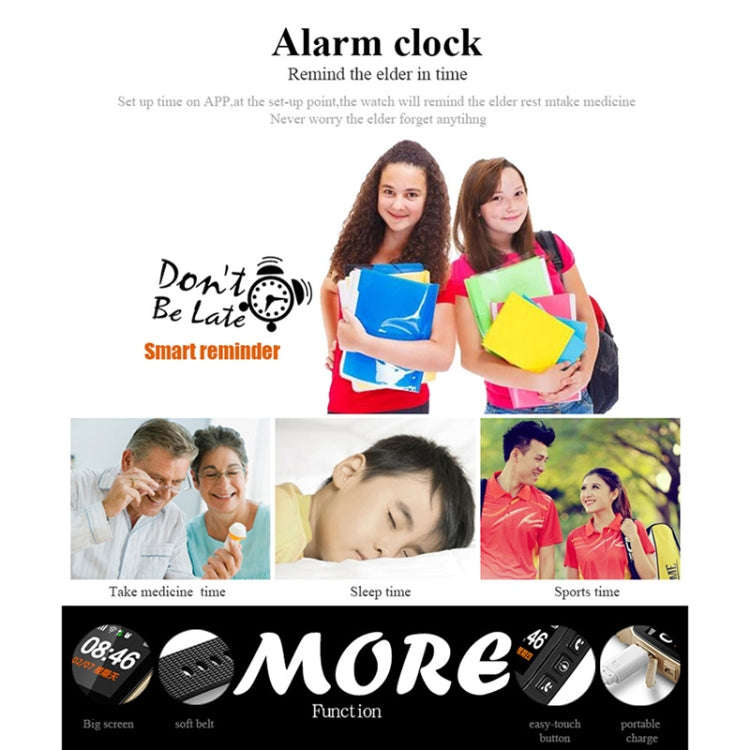 D99+ 1.22 inch HD LCD Screen GPS Smartwatch for the Elder Waterproof, Support GPS + LBS + WiFi Po...