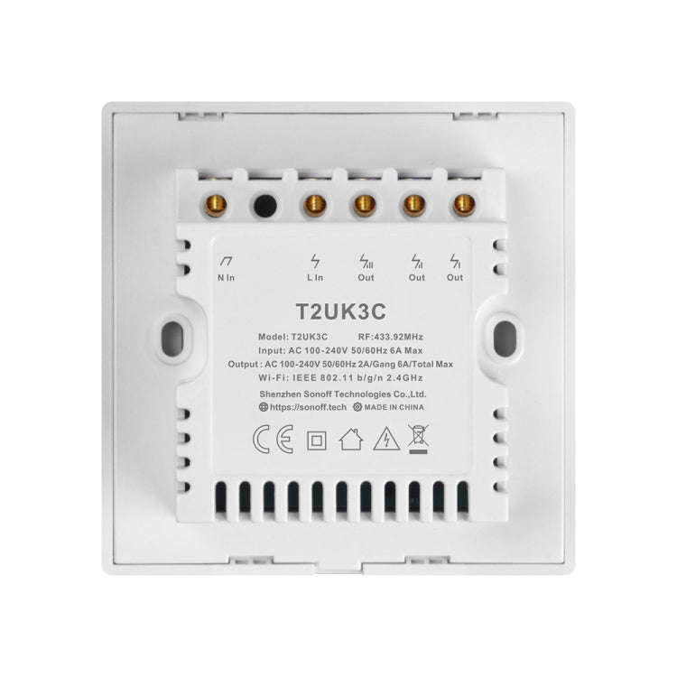 Sonoff T2 Touch 86mm Tempered Glass Panel Wall Switch Smart Home Light Touch Switch, Compatible w...