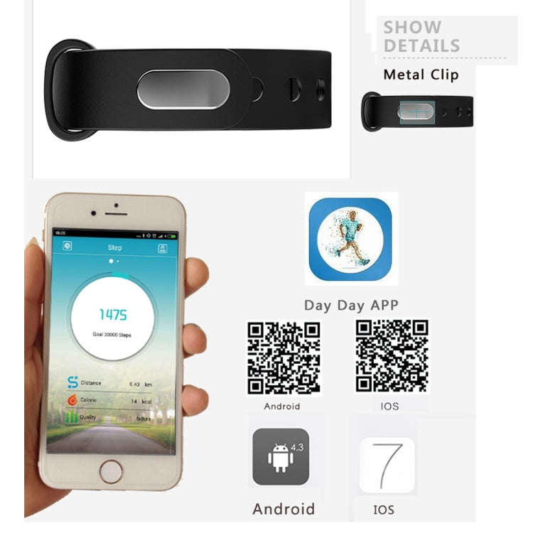 TLW05 0.86 inch OLED Display Bluetooth Smart Bracelet, IP66 Waterproof Support Pedometer / Calls ...