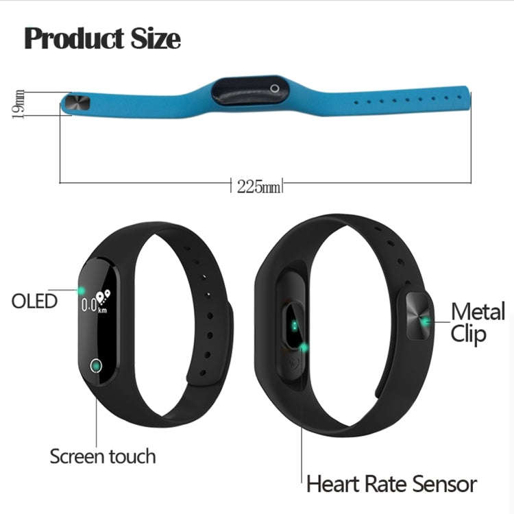 TLW25 0.42 inch OLED Display Bluetooth Smart Bracelet, IP66 Waterproof, Support Heart Rate Monito...
