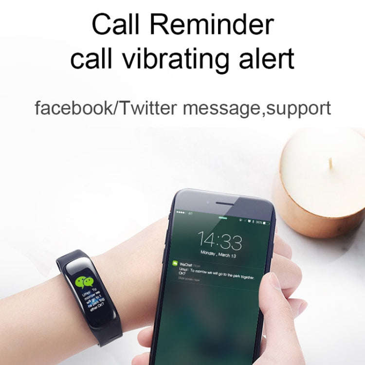 C1S 0.96 inches IPS Color Screen Smart Bracelet IP67 Waterproof, Support Call Reminder /Heart Rat...