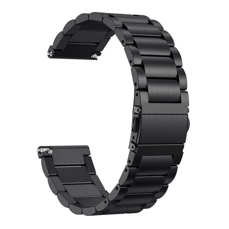 3-Beads Slingshot Buckle Solid Stainless Steel Watch Band for Galaxy Watch Active 20mm(Black)
