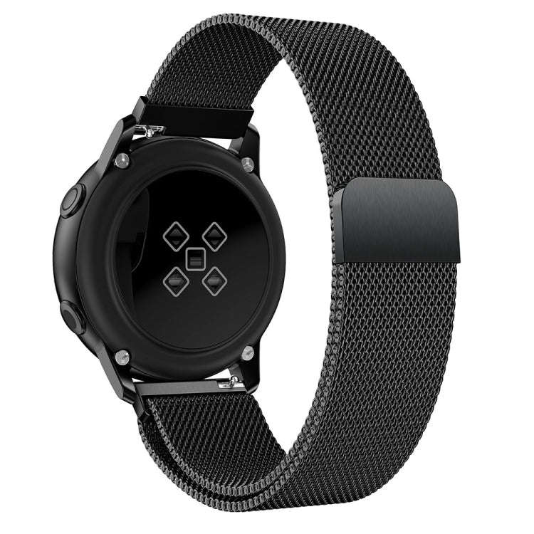 Milanis Magnetic Stainless Steel Mesh Wrist Strap WatchBand for Galaxy Watch Active 20mm(Black)