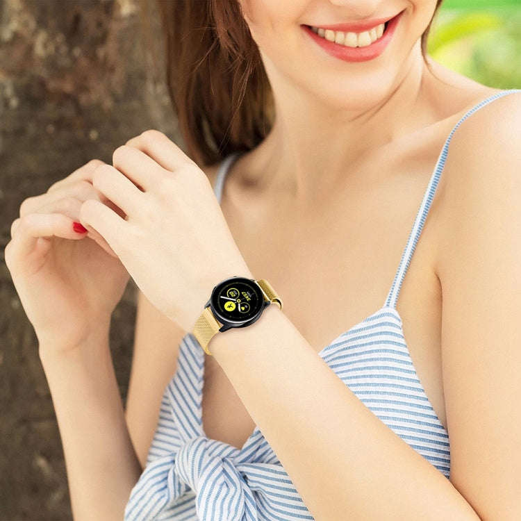 Milanis Magnetic Stainless Steel Mesh Wrist Strap WatchBand for Galaxy Watch Active 20mm(Gold)