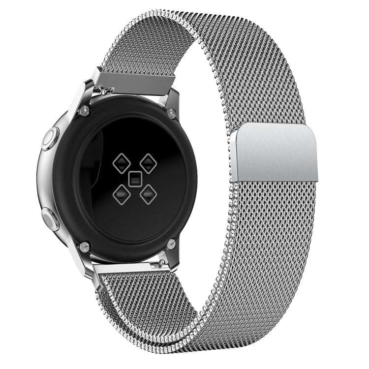 Milanis Magnetic Stainless Steel Mesh Wrist Strap WatchBand for Galaxy Watch Active 20mm(Silver)