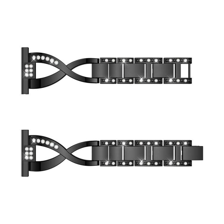 X-shaped Diamond Stainless Steel Wrist Strap WatchBand for Galaxy Watch Active 20mm(Black)