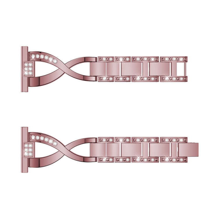X-shaped Diamond Stainless Steel Wrist Strap WatchBand for Galaxy Watch Active 20mm(Pink)