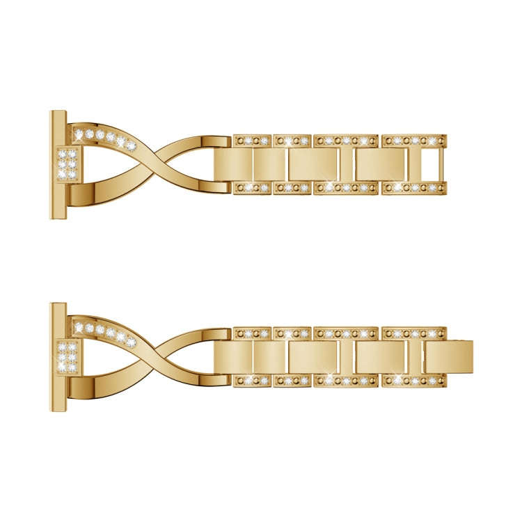 X-shaped Diamond Stainless Steel Wrist Strap WatchBand for Galaxy Watch Active 20mm(Gold)