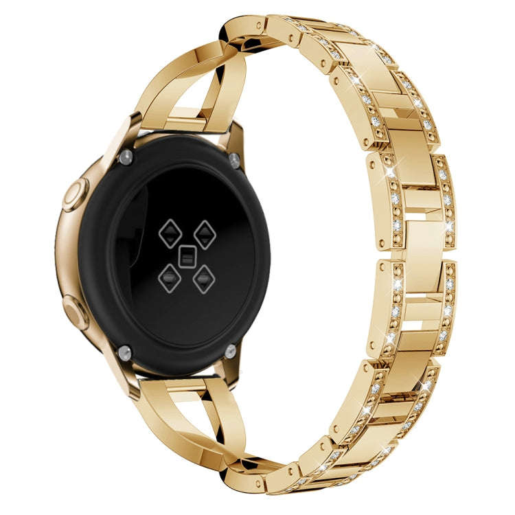 X-shaped Diamond Stainless Steel Wrist Strap WatchBand for Galaxy Watch Active 20mm(Gold)