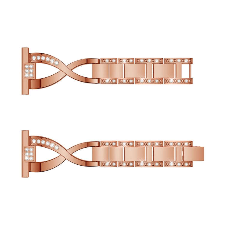 X-shaped Diamond Stainless Steel Wrist Strap WatchBand for Galaxy Watch Active 20mm(Rose Gold)