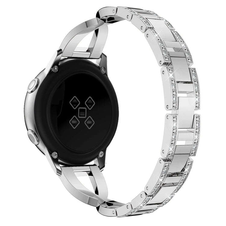 X-shaped Diamond Stainless Steel Wrist Strap WatchBand for Galaxy Watch Active 20mm(Silver)