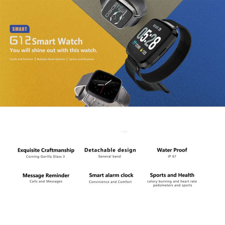 DTNO.1 G12 1.3 inches OLED Color Screen Smart Bracelet IP67 Waterproof, Nylon Watchband, Support ...