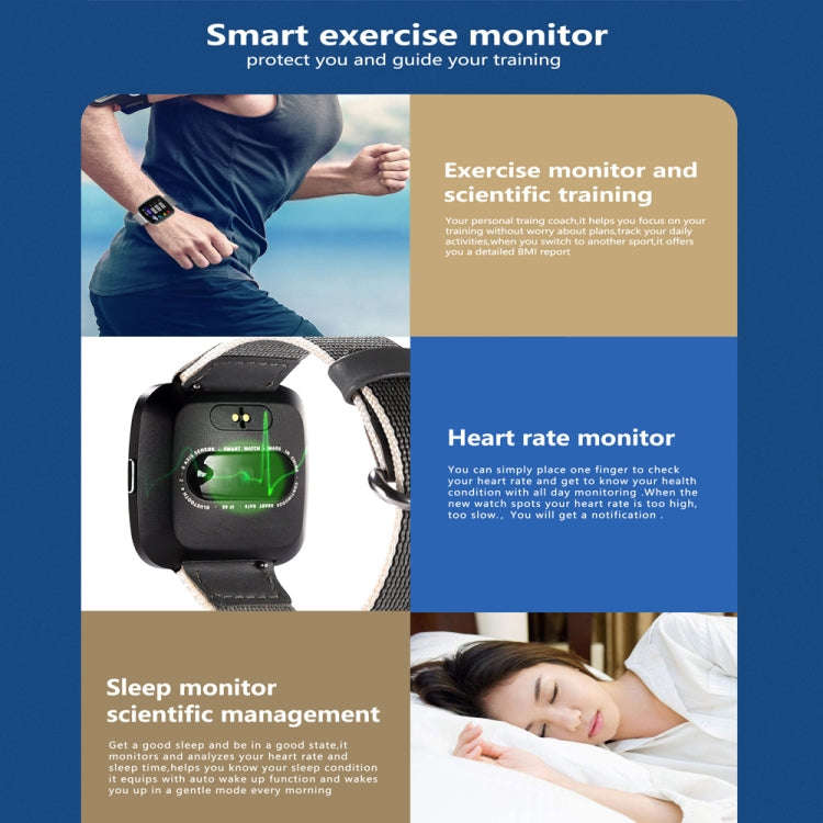 DTNO.1 G12 1.3 inches OLED Color Screen Smart Bracelet IP67 Waterproof, Nylon Watchband, Support ...