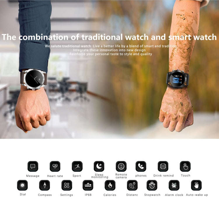 DTNO.1 S10 1.3 inches TFT Color Screen Smart Bracelet IP68 Waterproof, Steel Watchband, Support C...