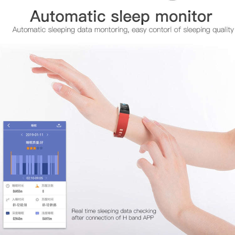 B11 0.96 inches IPS Color Screen Smart Bracelet IP67 Waterproof, Support Call Reminder /Heart Rat...