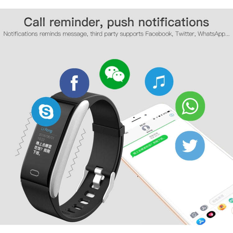 B11 0.96 inches IPS Color Screen Smart Bracelet IP67 Waterproof, Support Call Reminder /Heart Rat...