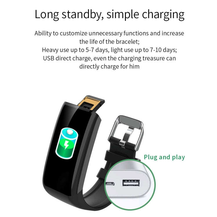 C21 1.14 inches IPS Color Screen Smart Bracelet IP67 Waterproof, Support Call Reminder /Heart Rat...