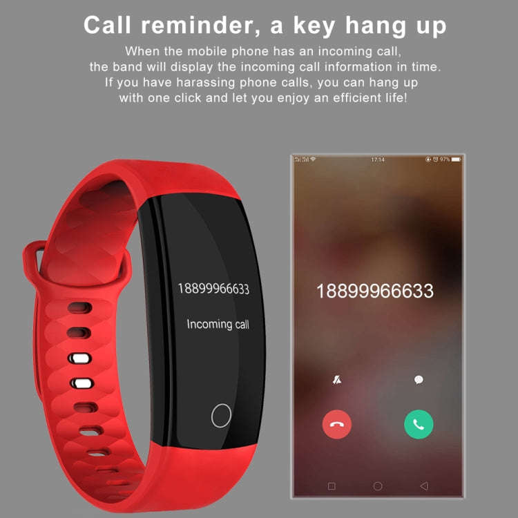 QS01 0.96 inches TFT Color Screen Smart Bracelet IP67 Waterproof, Support Call Reminder /Heart Ra...