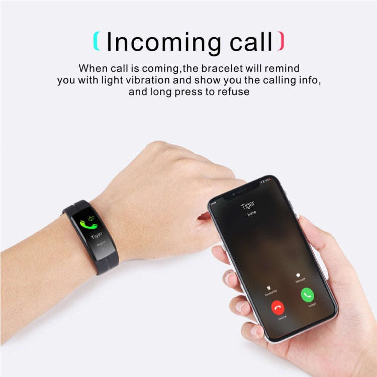 QS100 0.96 inches TFT Color Screen Smart Bracelet IP67 Waterproof, Support Call Reminder /Heart R...